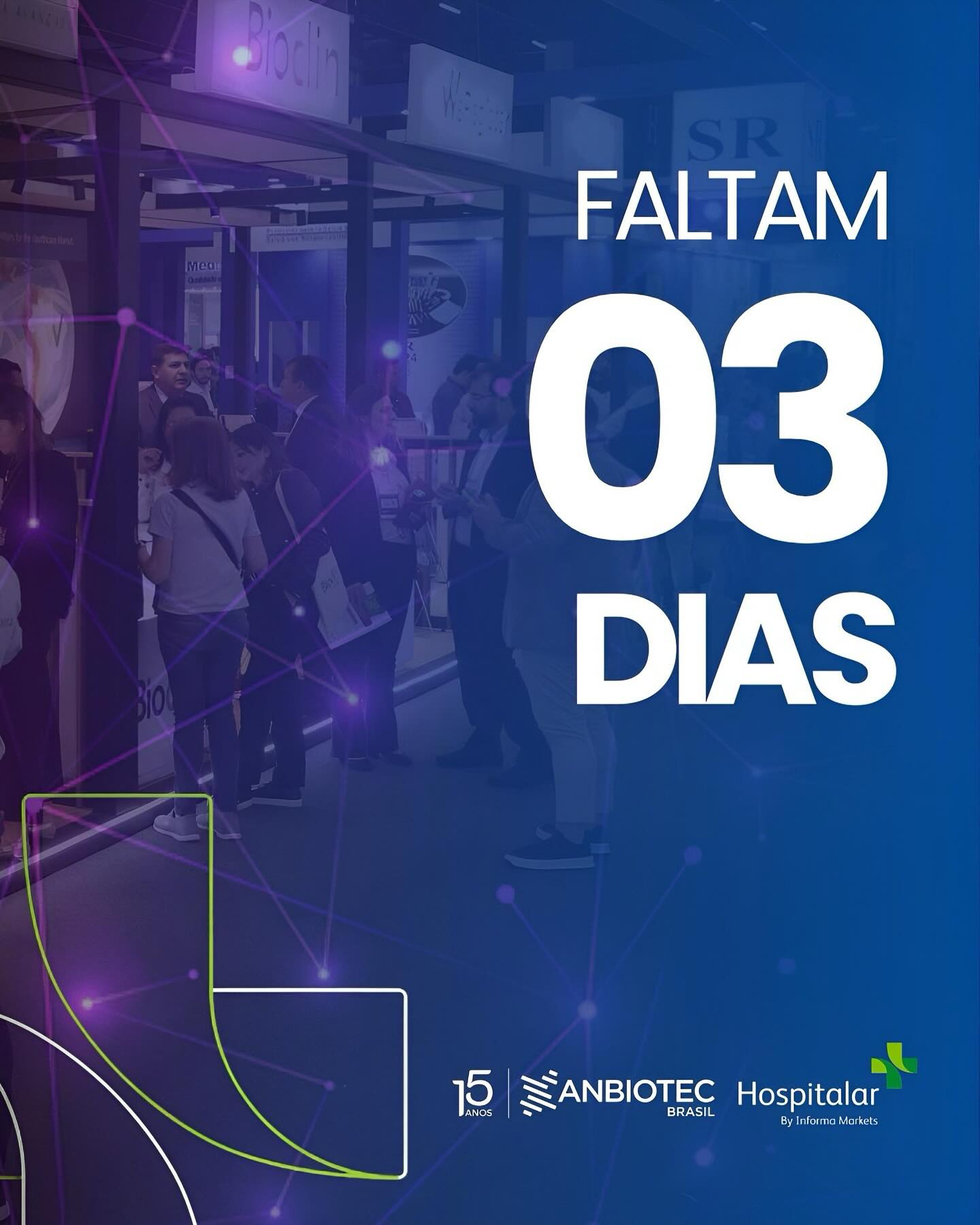 Estamos a somente 3 dias para a maior feira em saúde da América Latina e a ANBIOTEC mais um ano marcará a sua presença reunindo expositores de várias regiões do nosso Brasil! Esperamos por você de 20 a 23 de maio, no São Paulo Expo! 🚀
A 30ª da Hospitalar é uma realização da @hospitalaroficial e @informamarketslatam com o apoio da @anbiotecbrasil.
#Hospitalar2025 #ANBIOTEC15Anos #ContagemRegressiva #Biotecnologia #CiênciasDaVida #Saúde #Inovação #Tecnologia #SãoPauloExpo
