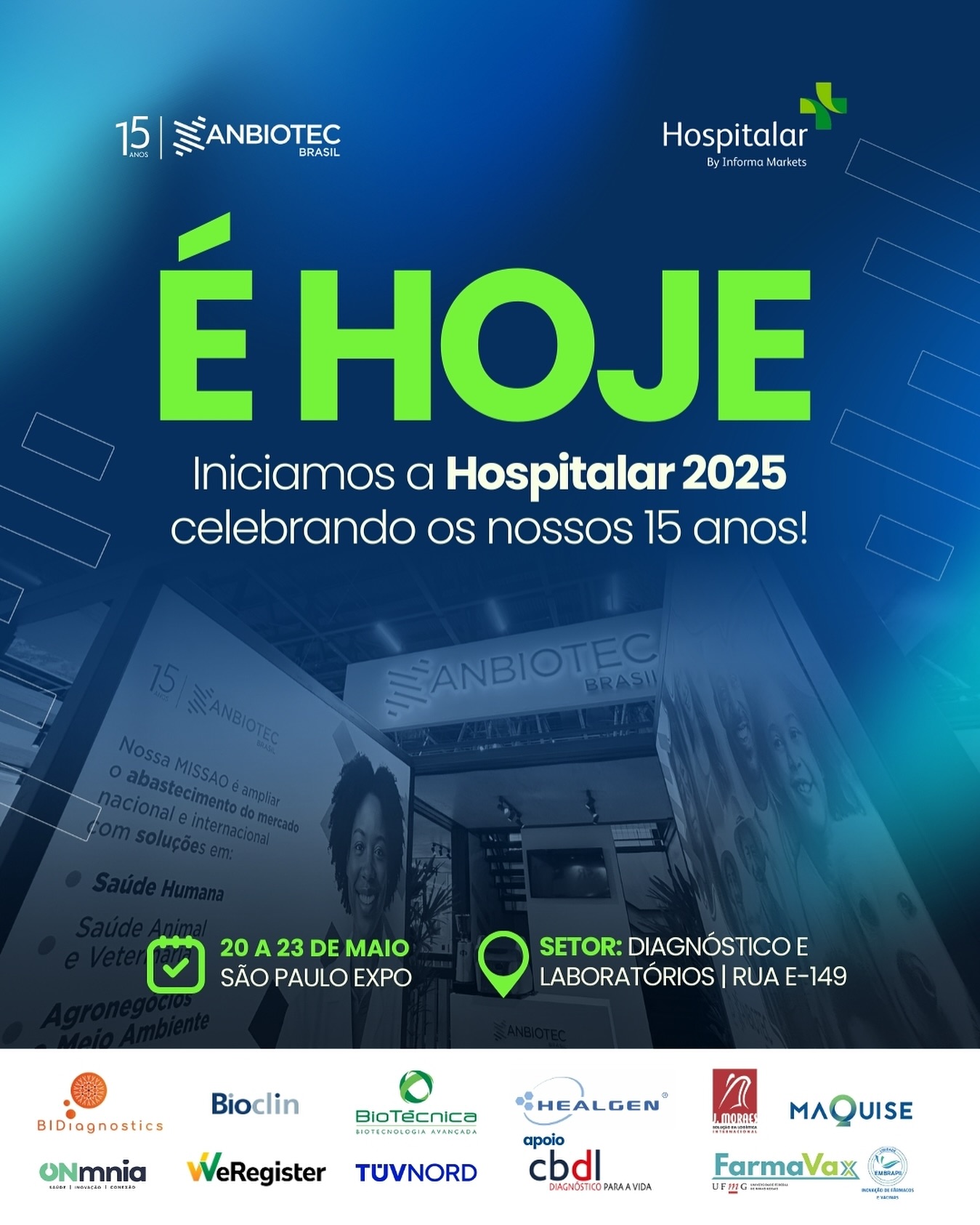 Começou! A ANBIOTEC Brasil marca presença na Hospitalar 2025 com uma programação intensa, conexões estratégicas e a força da nossa Ilha de Empresas que tem como tema os nossos 15 anos de história!
Estamos prontos para quatro dias dedicados ao impulsionar ainda mais a nossa força na cadeia produtiva de saúde nacional!
Venha nos visitar, conhecer nossos associados expositores e fazer parte dessa transformação com a gente!
#Anbiotec15Anos #AnbiotecBrasil #Hospitalar2025 #Biotecnologia #CiênciasDaVida #Inovação #Negócios #Diagnóstico #IndústriaDaSaúde #Saúde