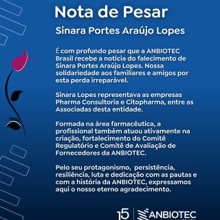 Informações sobre a Despedida de nossa colega Sinara Lopes:
O velório terá início às 7h desta quinta-feira, 12 de fevereiro, com término previsto para 14h, na Capela Velório da Real Pax, situado em João Monlevade (MG). O cortejo ocorrerá na sequência com sepultamento previsto para as 15h, no Cemitério do Bau Velho, na mesma cidade.
Em sua memória, a ANBIOTEC decreta luto oficial de três dias.