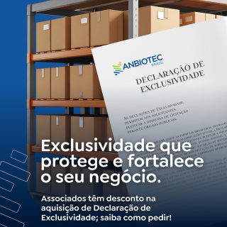 Se a sua empresa detém a exclusividade de fabricação ou representação de produtos do setores de Biotecnologia e Ciências da Vida, você precisa da Declaração de Exclusividade da ANBIOTEC BRASIL. Ela é a sua chave para facilitar processos de venda para órgãos públicos através da dispensa de licitação.
Vantagens de ser Associada:
✅ Desconto de 80% na emissão (De R$ 1.000 por apenas R$ 200).
✅ Suporte especializado.
✅ Credibilidade setorial.
⚠️ Lembre-se: Para garantir o benefício, sua empresa deve estar em dia com as obrigações associativas.
Arraste para o lado e veja o checklist de documentos necessários ou clique no link da bio para saber mais! 🔗
#AnbiotecBrasil #Descontos #Biotecnologia #IndústriaDaSaúde