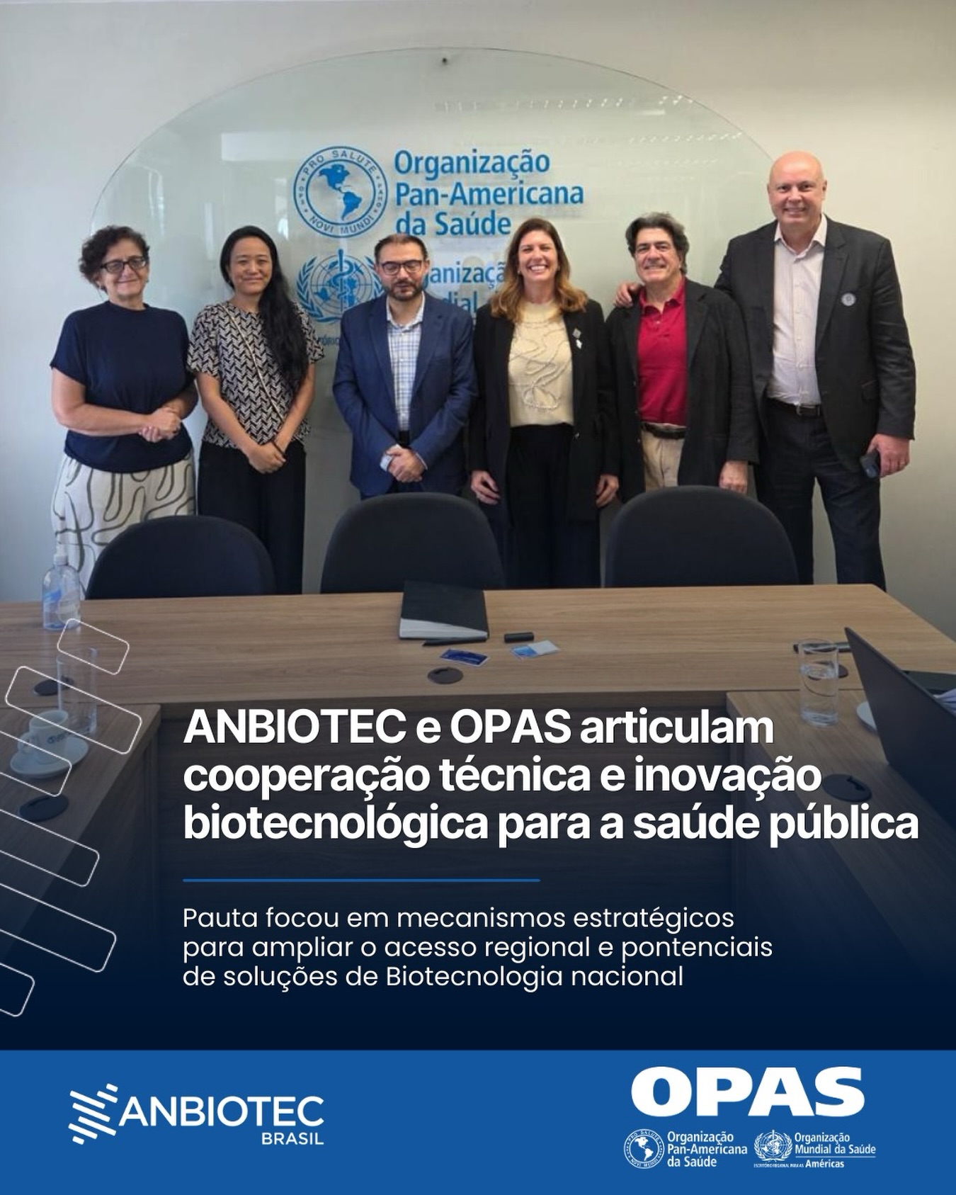 Ontem (18), a diretoria da @anbiotecbrasil protagonizou agendas estratégicas em Brasília (DF), reafirmando o compromisso da Associação com a inovação, a sustentabilidade e a equidade social.

O dia começou com uma visita à sede da Organização Pan-Americana da Saúde (OPAS), da Organização Mundial da Saúde (OMS), onde fomos recebidos pelo @jonasgonseth (Coordenador de Equidade, Doenças Crônicas Não Transmissíveis, Saúde Mental e Saúde Digital). 

Durante o encontro, foi dialogada a cooperação técnica sobre possibilidades de cooperação técnica em inovações e soluções biotecnológicas para a saúde pública, inclusive via Fundos Rotatórios Regionais da OPAS, para ampliar o acesso de países 🌎 a vacinas, medicamentos e suprimentos de saúde. Em paralelo, a ANBIOTEC Brasil focou nas entregas e soluções de sua rede de Associados que é reconhecida pela atuação em prol da soberania nacional com eficiência e tecnologia de ponta.

#OPAS #OMS #ANBIOTEC #SAUDE #BIOTECNOLOGIA