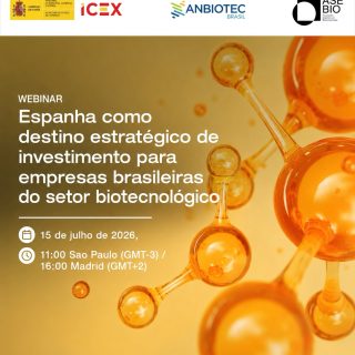 A ANBIOTEC Brasil convida suas Associadas e o setor de biotecnologia brasileiro para o webinar “Espanha como destino estratégico de investimento para empresas brasileiras do setor biotecnológico”, realizado em parceria com o @icex_ e a @asebio. As inscrições são gratuitas e podem ser feitas pelo link: https://lnkd.in/ebWGnrst

O evento acontece no dia 15 de julho de 2026 (quarta-feira), às 11h (horário de São Paulo), em formato online, e reunirá especialistas espanhóis e brasileiros para apresentar as oportunidades concretas que a Espanha oferece às empresas do setor.

A programação inclui apresentações sobre o clima de negócios espanhol, as vantagens competitivas do ecossistema de biotecnologia na Espanha, cases de sucesso de empresas brasileiras que já atuam no país e um espaço aberto para perguntas. A Presidente-Executiva da ANBIOTEC Brasil, Vanessa Silva da Silva (@vansilvadasilva), representará a Associação na abertura do evento.

A Espanha é hoje um dos principais hubs europeus em biotecnologia e ciências da vida, com mais de 1 mil empresas especializadas, liderança em ensaios clínicos na União Europeia e acesso direto ao mercado europeu. Para empresas brasileiras que buscam internacionalização, é um destino estratégico a conhecer.

As inscrições encerram no dia 14 de julho às 18h59 (horário de Brasília). Não perca!

#Biotecnologia #Espanha #Inovação #Saúde