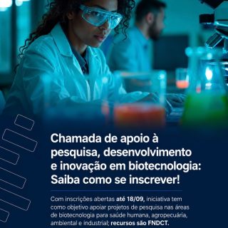 Confira as linhas temáticas que serão contempladas pela chamada:

🔹 A | Bioprospecção: rede de pesquisa e inovação em bioprospecção.
🔹 B | Bioinsumos: novas soluções biológicas para a agropecuária.
🔹 C | Escalonamento: tecnologias para ampliar a produção de bioinsumos.
🔹 D | Bioplásticos: soluções biotecnológicas para produção de bioplásticos.
🔹 E | Qualidade: validação, controle e avaliação de bioinsumos.
🔹 F | Mudanças climáticas: produção agropecuária adaptada ao clima.
🔹 G | Biorremediação: recuperação sustentável de solos, águas e sedimentos.
🔹 H | Biocombustíveis: tecnologias para biocombustíveis e bioenergia renovável.
🔹 I | Bioinformática: dados, IA e ferramentas computacionais aplicadas à biotecnologia.
🔹 J | Germoplasma: conservação e manejo de recursos genéticos vegetais, animais e microbianos.

🎓 A chamada também prevê bolsas para diferentes modalidades de pesquisa, desenvolvimento tecnológico, estágio, capacitação e formação de recursos humanos.

🔗 Confira o edital no link da bio e saiba como participar!

#ANBIOTECBrasil #Biotecnologia #Pesquisa #Inovação #Ciência